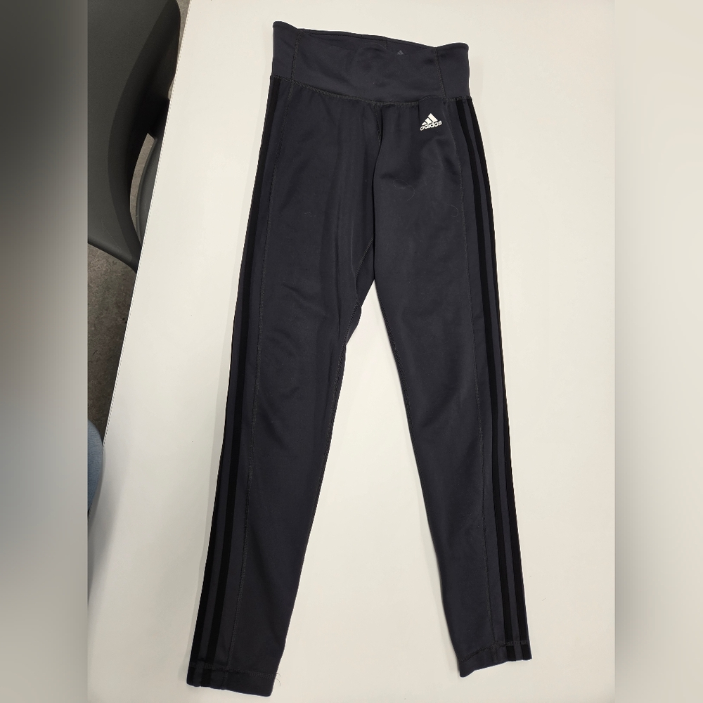 Adidas Grey Leggings with Side Stripes Women's Size S